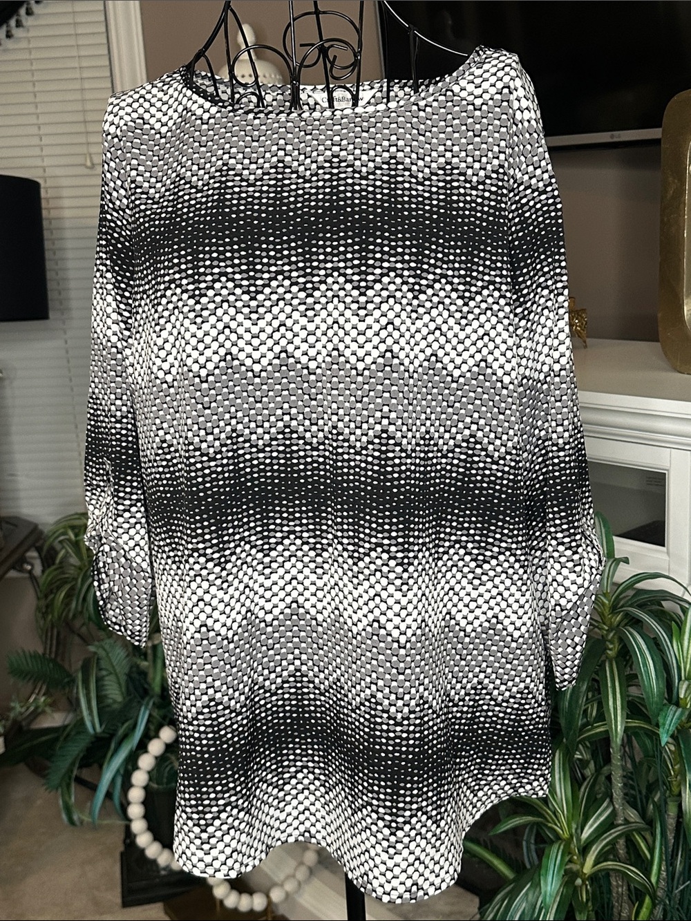 croft & barrow Black and White High-Low Skirt